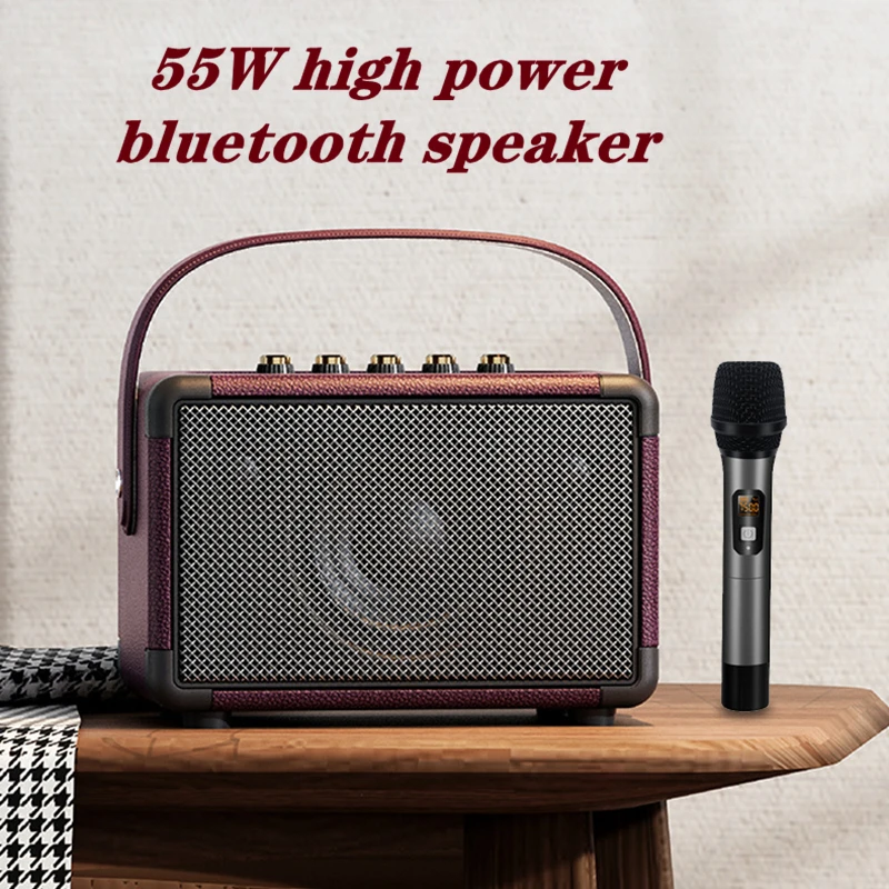 

Новый сабвуфер K song 55 Вт, высокомощный беспроводной микрофон с поддержкой bluetooth для улицы и дома, с высокой громкостью, поддерживает TF-карту, ...