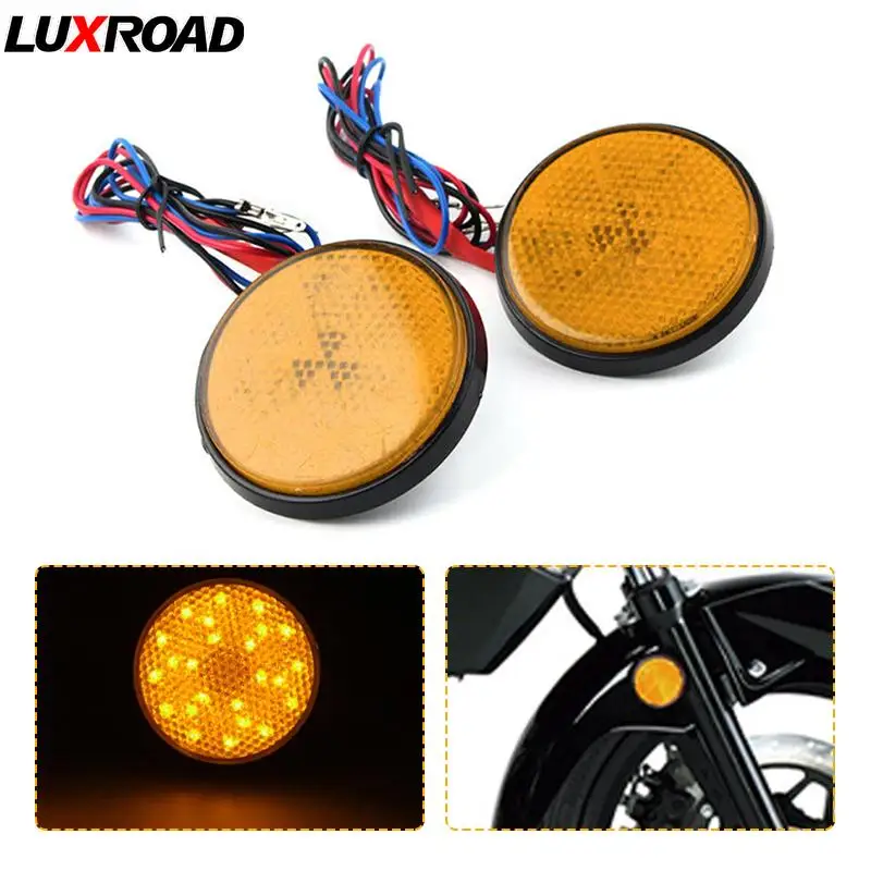 

Универсальный круглый светодиодный задний фонарь для мотоцикла, мини-отражатель, поворотный сигнал, стоп-сигнал для Honda, Suzuki, Yamaha, BMW, 24 свето...