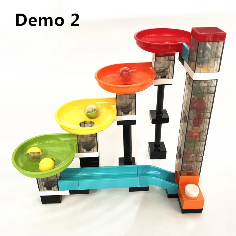 51PCS Circulation Rainbow Marble Run Twist Slide Track DIY Large Size Building Blocks Manual Button Lift Educational Toys - купить по