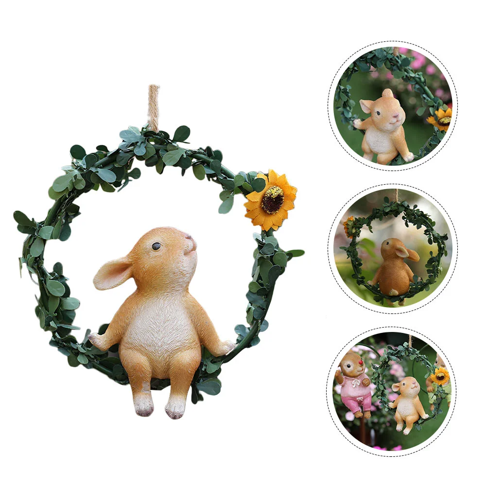 

Easter Wreath Gardening Tree Pendant Cartoon Rabbit Resin Bunny Ornament