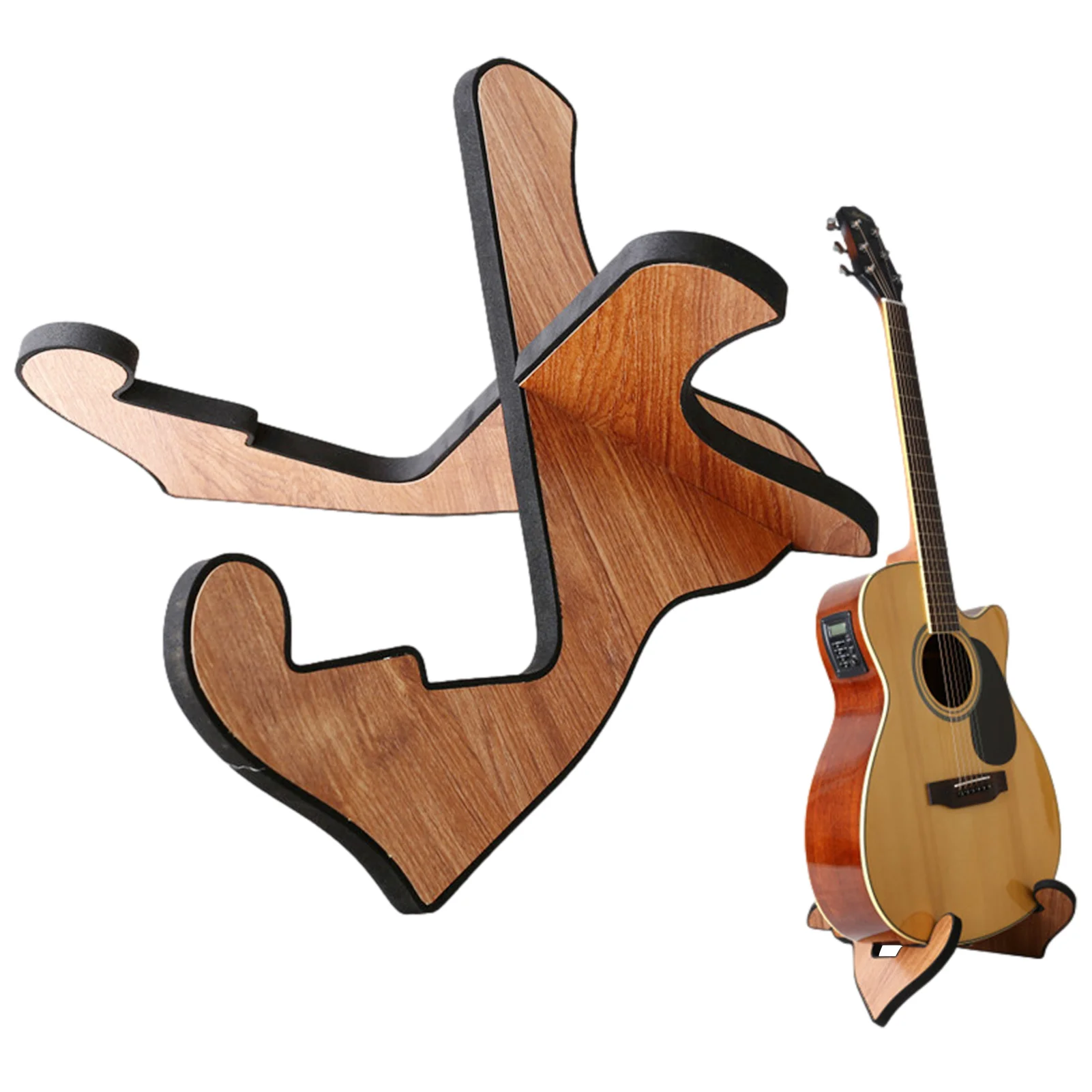 

Wooden Guitar Stand X-Frame Guitar Holder Floor Portable String Display Instrument Rack For Acoustic Classic Electric Guitar