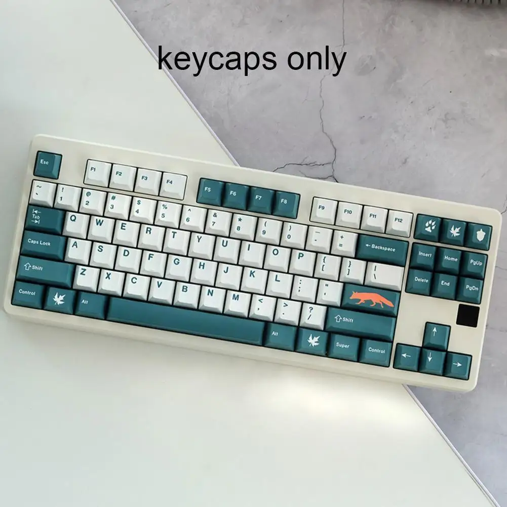 

142s для Gmk Fox Cap s Pbt, сублимационная Механическая плата, крышка профиля кепки, аксессуары для украшения доски D6h4
