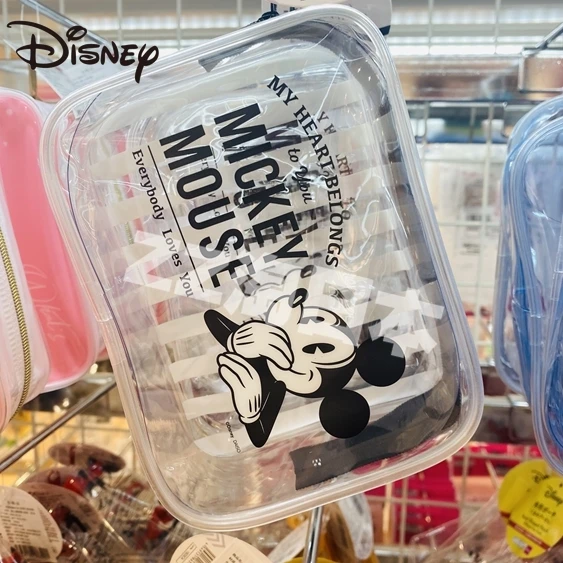 

Disney Cute Cartoon Mickey Cosmetic Bag Portable Travel Transparent Waterproof Toiletry Bag Storage Bag Ladies Bag