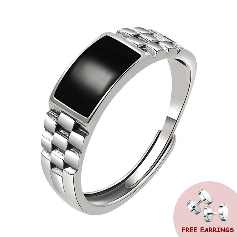 

Trendy Men Ring 925 Silver Jewelry Accessories for Male Wedding Party Engagement Promise Bridal Gift Open Finger Rings Wholesale