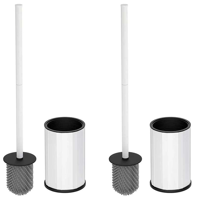 

Silicone Toilet Brush with Holder 2 Pack Bathroom Toilet Brush Silicone Toilet Cleaner Brush Kit Soft Bristle Brush