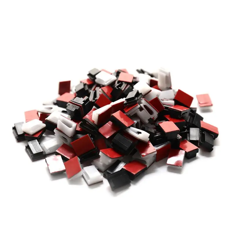 

100 pcs Self Adhesive Cable Clips Wire Holder Clamps Car Data Cable Organizer Wire Management Cord Tie Holder Fixed Clips
