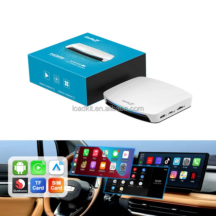 Фото Портативный AI-бокс с CarPlay и Android Auto, 8 ГБ ОЗУ, 128 ГБ ПЗУ, двухканальный, Android 13, USB, HDMI, для Netflix и Google №4