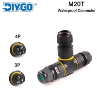 ip68 outdoor waterproof connector 34 pin electrical cable wire connector m20 t type screw pin connector for led light connector