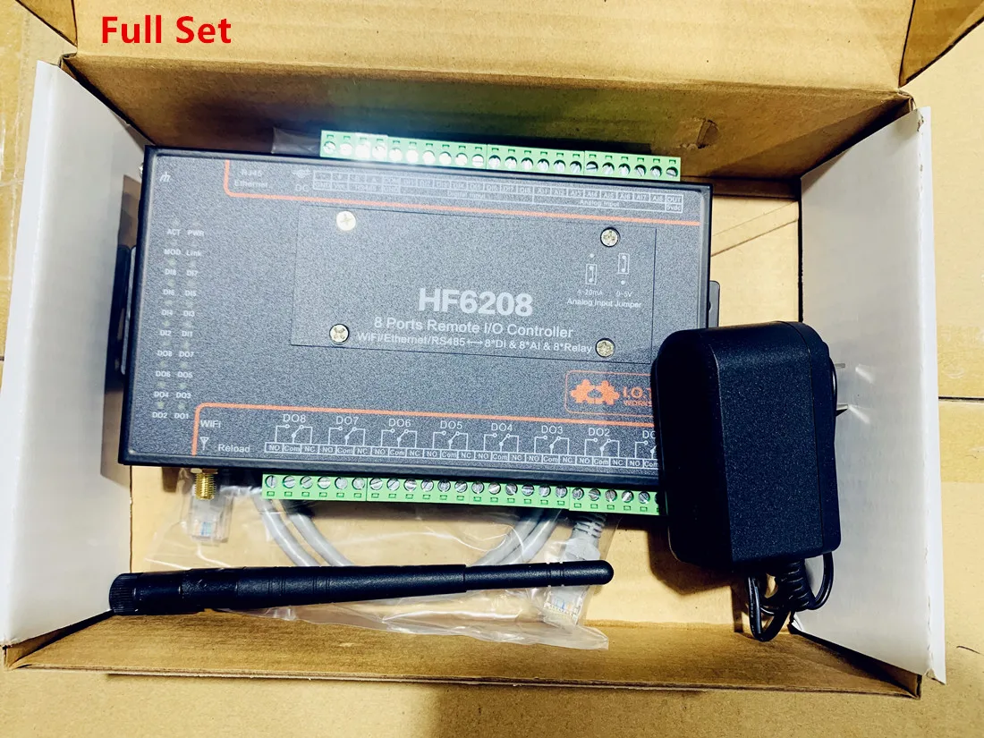 Контроллер ввода-вывода HF 6208 8 DI DO каналов RS485 Ethernet Wi-Fi пульт дистанционного
