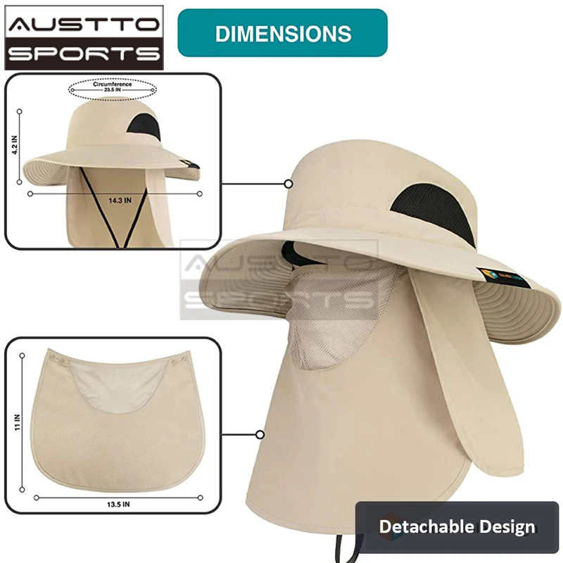 Шляпа для рыбалки мужчин и женщин шляпа с широкими полями защитой от УФ-лучей UPF50 +