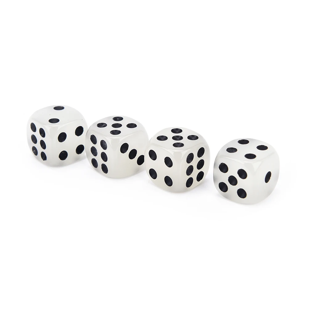 

4PCS Fillet Black Pips Luminous Dice 6 Side For Boardgame Night Bar KTV 14mm1