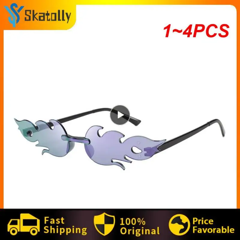 

Женские солнцезащитные очки без оправы, в форме пламени