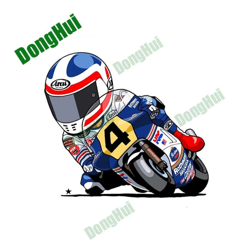 

motorcycle road racer big head creative car stickers motorcycle bending decals Car Window Stickers Rear Windshield Helmet