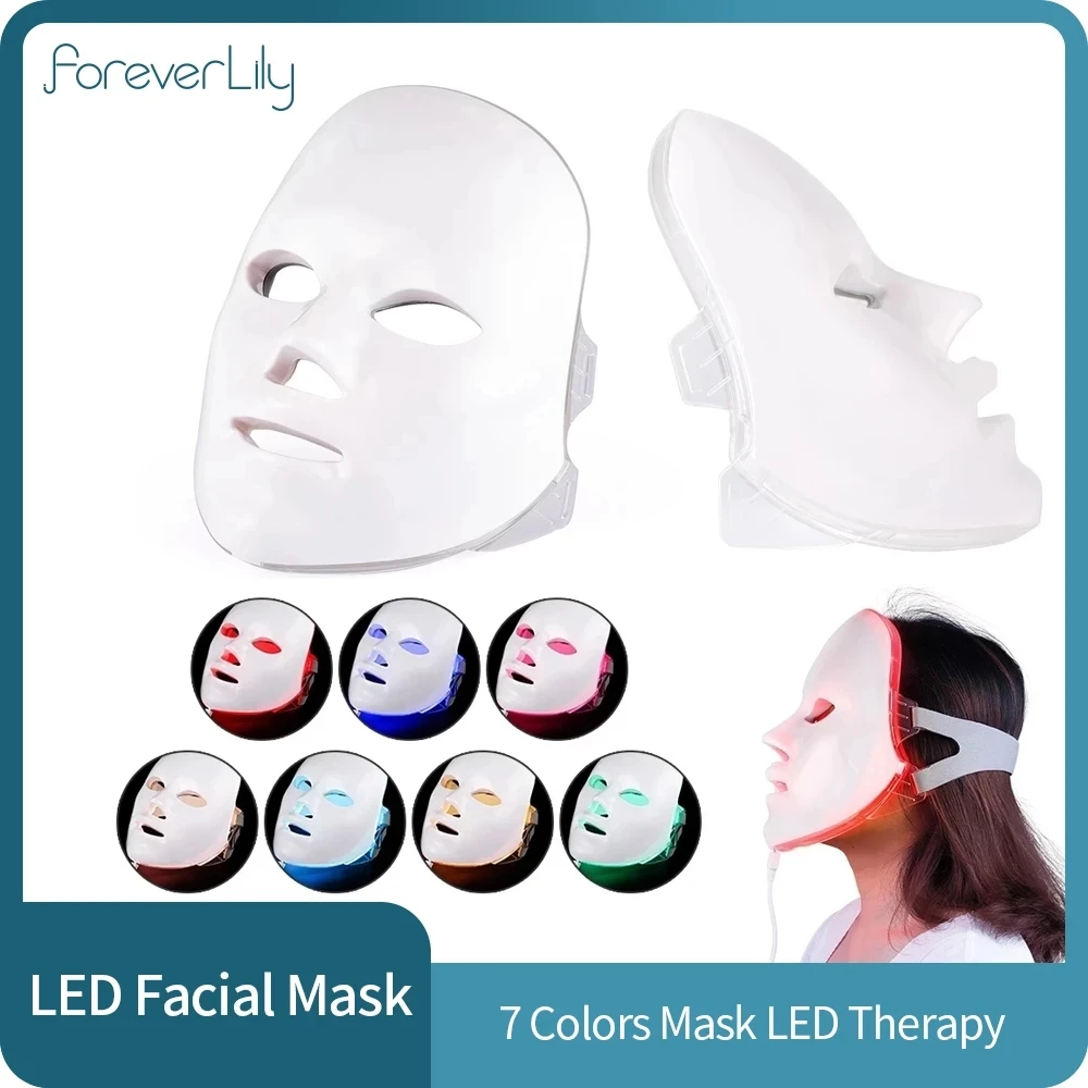 

LED Facial Mask Beauty Skin Rejuvenation Photon Light 7 Colors Mask Therapy Wrinkle Acne Tighten Skin Tool Facial Machine
