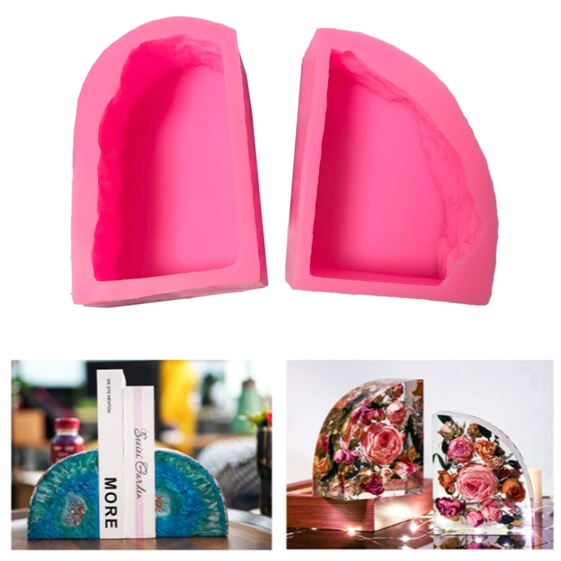 

2 Pcs Handmade Irregular Book Stand UV Crystal Epoxy Mold Books Support Resin Silicone Mould DIY Crafts Home Decorations