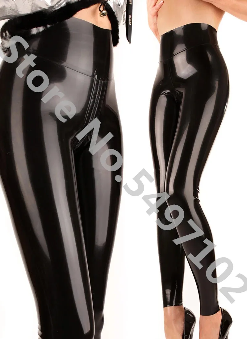 Сексуальные женские латексные леггинсы с высокой талией двусторонняя молния в