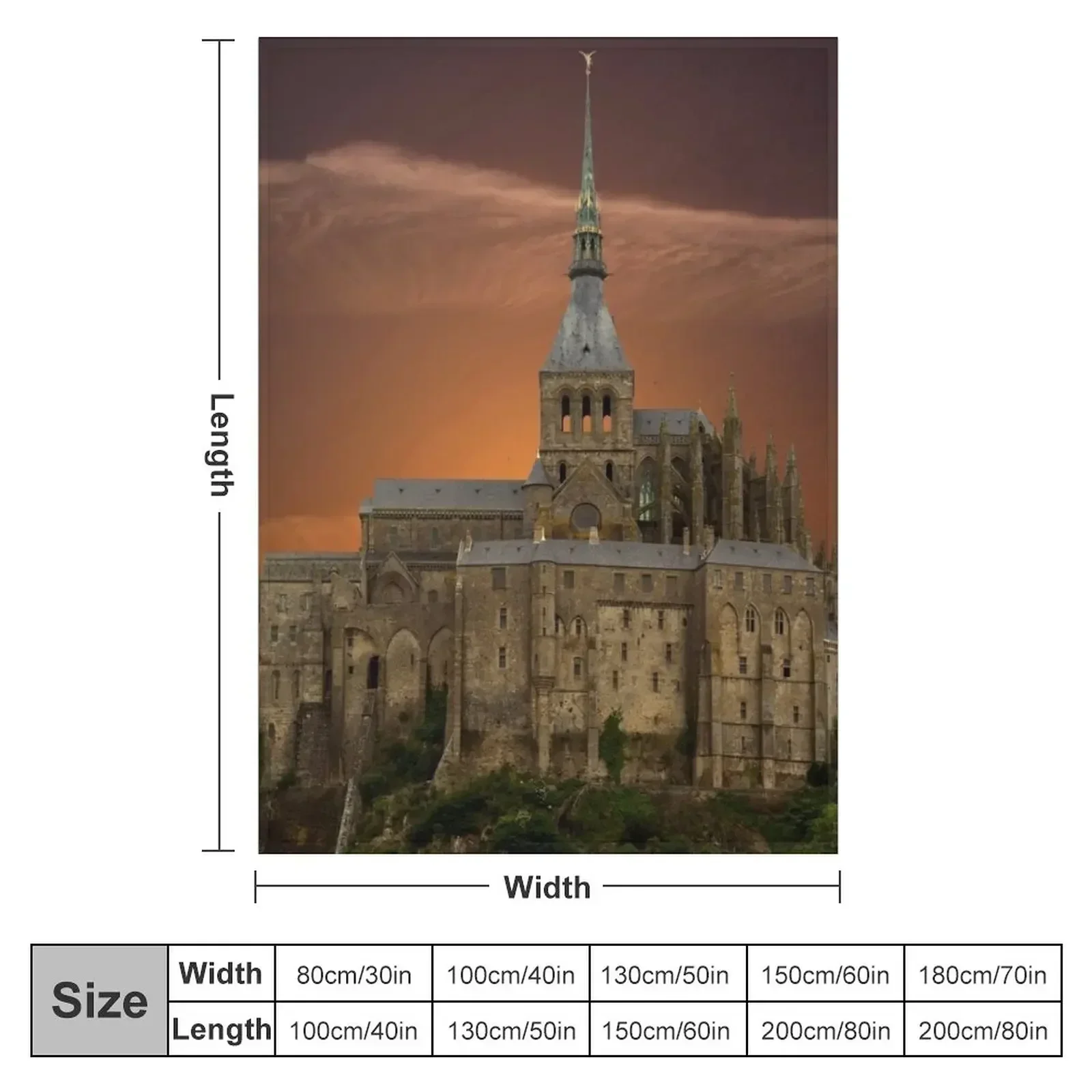 Одеяло Mont-Saint-Michel многофункциональное термобелье для путешествий одинарные