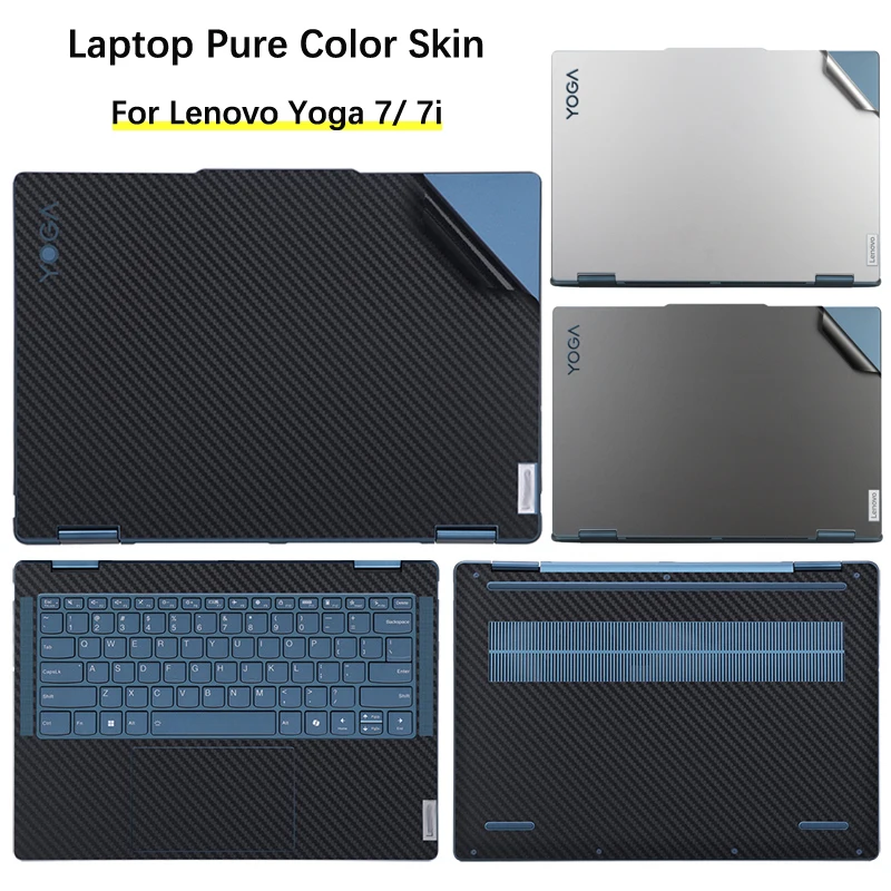 Чехол-наклейка для ноутбука Lenovo Yoga 7i 14IRL8 (14c) 2023/ Yoga7 14lM9 2-в-1 из углеродного волокна