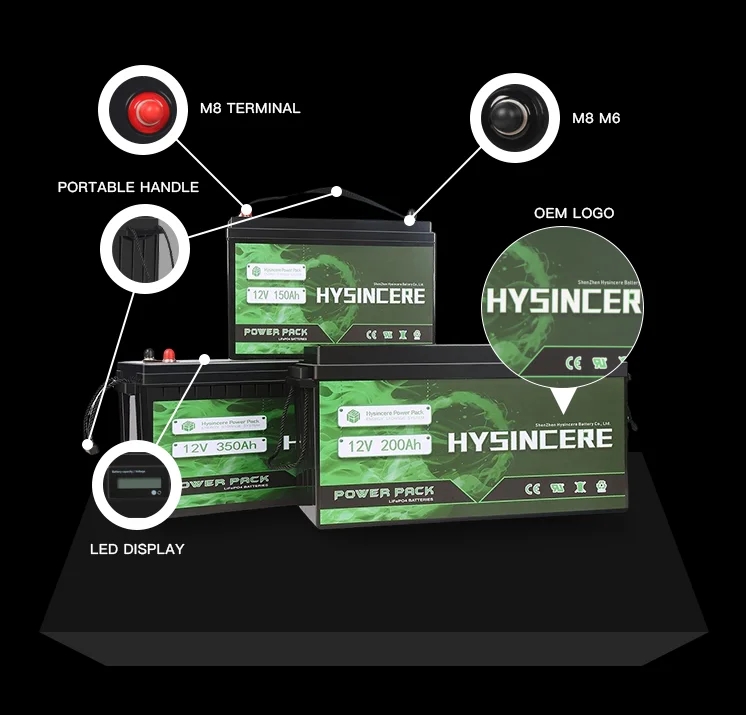 Аккумулятор на солнечных батареях OEM RV 6000 цикл охлаждения 24В 100ач 300ач Lifepo4