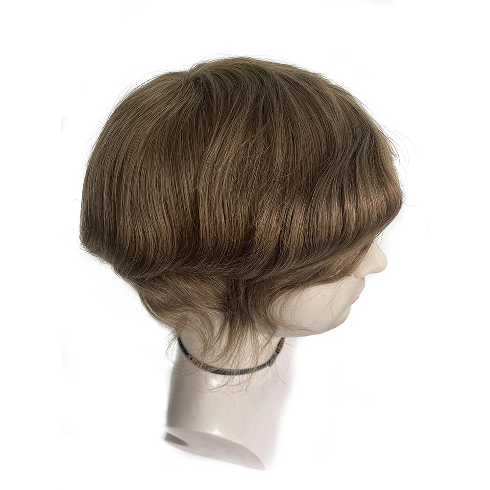 Australia Men Toupee Lace and PU Wig For Men Real Human Hair Natural Hairline Toupee Man Wig