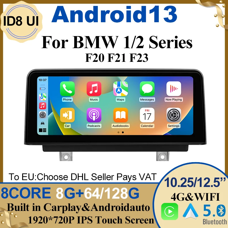 

Android Auto ID8 Carplay Intelligent System For BMW 1 Series F20 F21 Car Video Players Central Multimedia GPS Navigation Screen