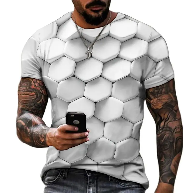 

3D Men's T-shirt Fashion Hip Hop O-Neck Short Sleeve Top Abstract Harajuku Men's Plus Size T-shirt Men's Spring/Summer Clothing