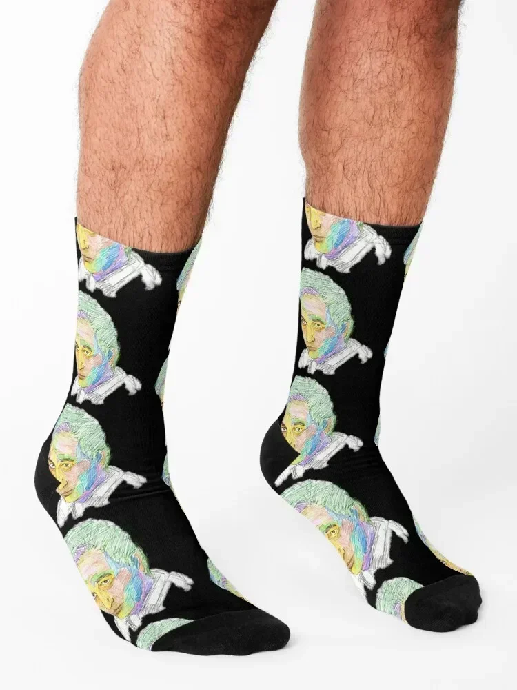 Носки с рисунком карандаша Jacques Derrida новинки оптовая продажа футбольные носки для