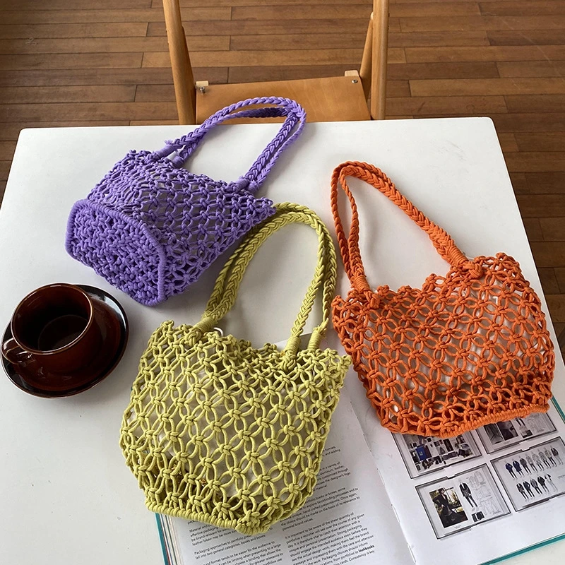 New handmade woven bag hollowed out women's shoulder bag Casual Underarm Bag Fashion Armpit Bag Elegant Shopping handBag