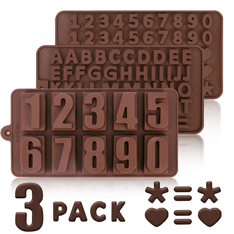 

3 шт./компл., силиконовая шоколадная форма с цифрами, шоколадное печенье, холодная 3D помадка, торт, конфеты, конфеты, кондитерские изделия, «сделай сам», инструменты для украшения торта