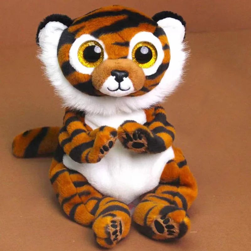 

Новинка Ty Beanie живот Сверкающие Золотые блестящие глаза Clawdia Черный Полосатый коричневый тигр плюшевые мягкие игрушки Животные Детская кукл...