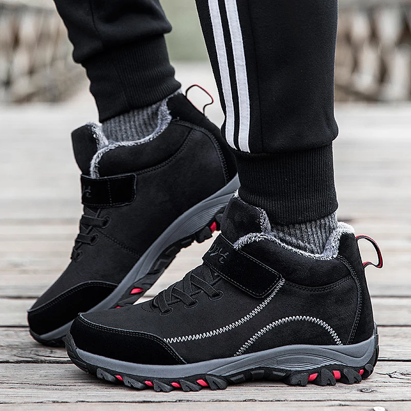 Unisex Winter Sneakers Plush Warm Walking Shoes Antiskid Men Women Boots Zapatos Hombre Plus Size 35-48