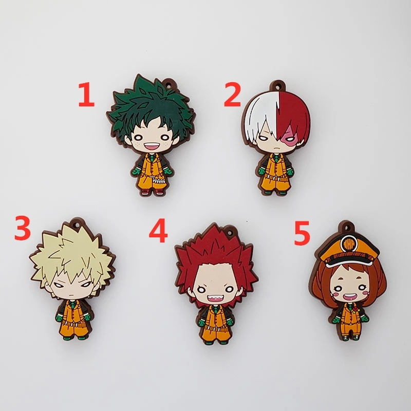 

Boku no Hero Academia Anime Rubber Keychain Key Ring Race Straps Cosplay