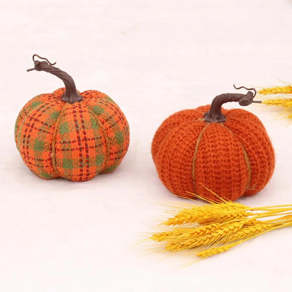 

Fabric Meaningful Repeat Use Imitation Pumpkin Doll Lightweight Harvest Doll Ornament Knitted for Home