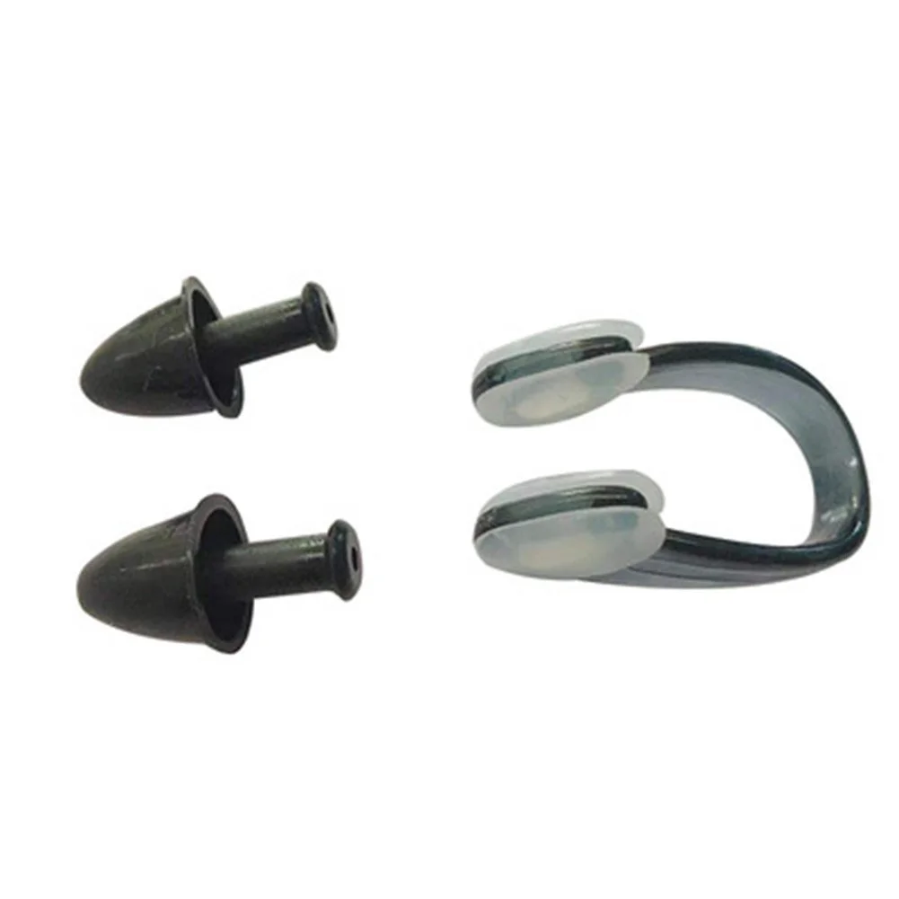 

1set Swimming Soft Silicone Nose Clip Ear Plugs Kits Swimmer Nose Clip Ear Buds Set For Surfing Whitewater Kayaking DivingParts