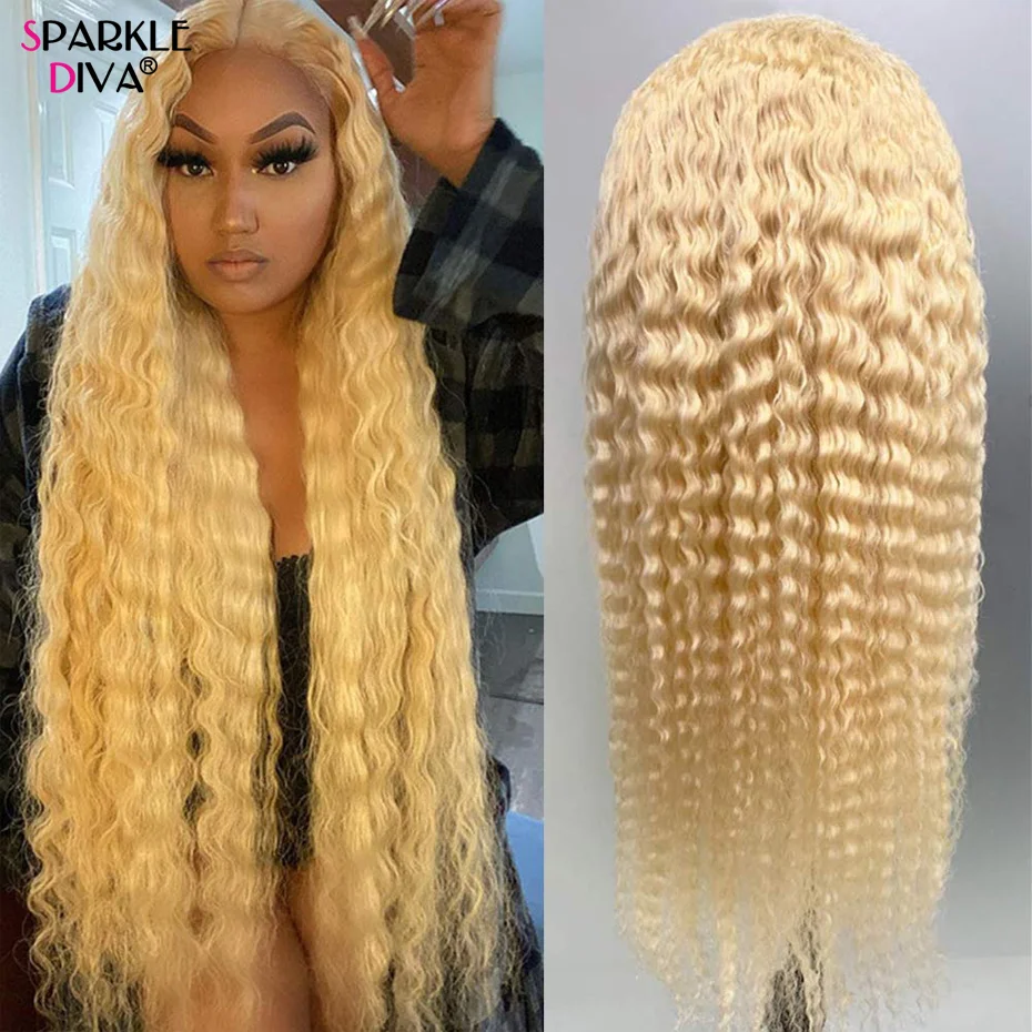 613 Honey Blonde Lace Front Human Hair Wigs 13x4 Deep Wave Lace Front Wig 150 Density Remy Brazilian Human Hair Wigs For Women