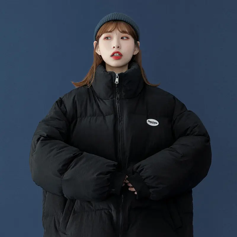New Fashion Y2k Cotton Coat Super Loose Slimming Plus Velvet Thick Long Sleeve Coat Park Sweatshirt Clothes Street Coat Printing