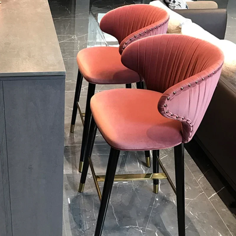 Домашний высокий табурет барная стойка стул для приема спинка бархатный барный