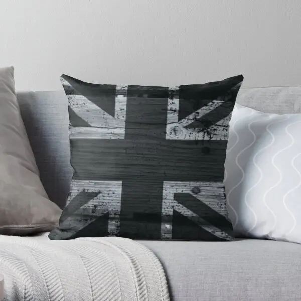 Чехол для подушки с принтом черно-белого флага Великобритании в стиле мода для декора, поддержка для поясницы для офиса, свадебные подушки не включены.