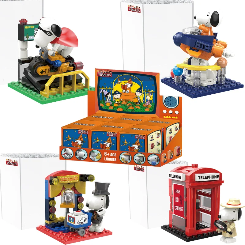 

Classics Snoopy Scene Blind Box Building Blocks Parent-child Building Blocks Toys Anime Decoration Children's Birthday Gift