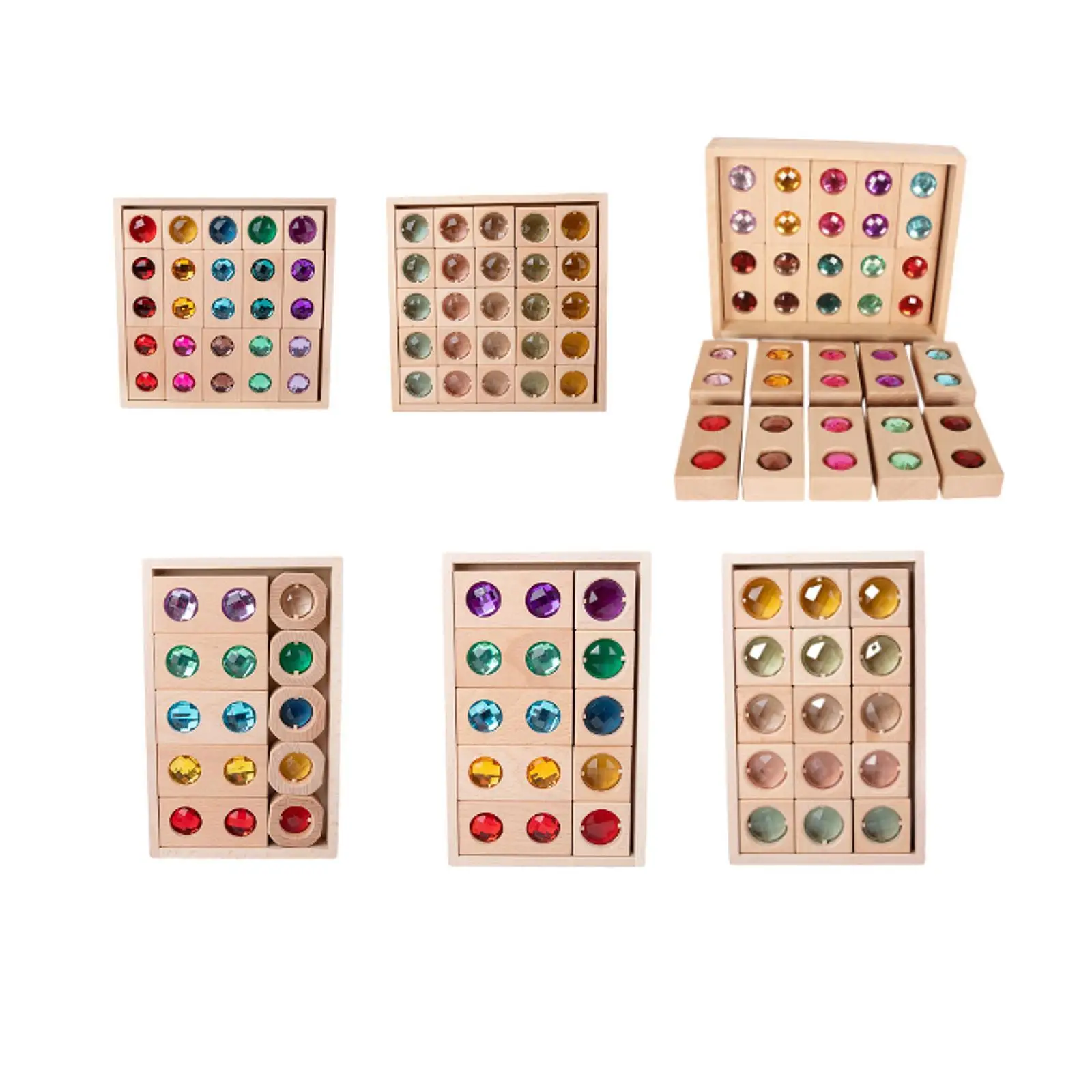 Набор деревянных строительных блоков для детей радужные акриловые кубики блоки