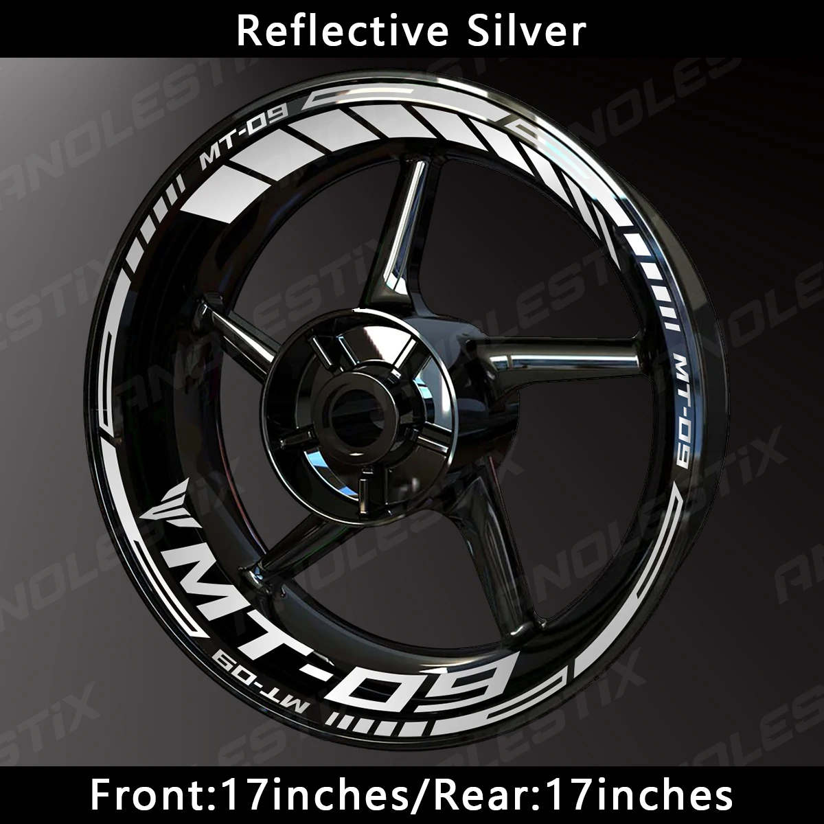 AnoleStix светоотражающая наклейка на колесо мотоцикла, наклейка на ступицу, обод, полосатая лента для YAMAHA MT09 MT-09