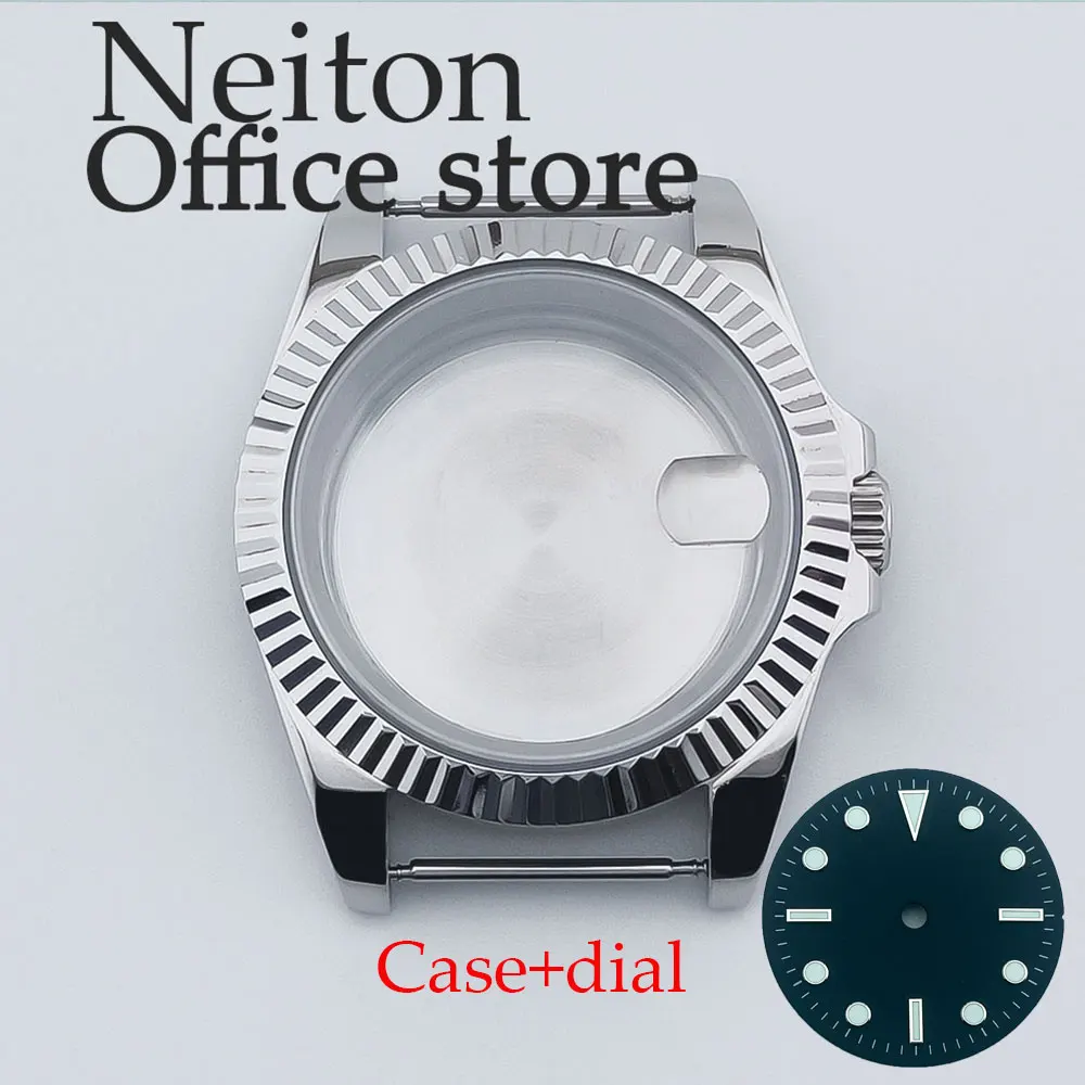 NEITON 39 мм серебряный корпус часов с сапфировым стеклом подходит для механизма NH35