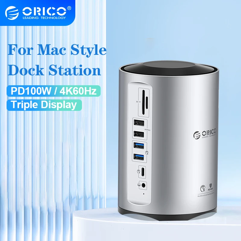 

ORICO 15 in 1 Docking Station for MacBook Pro Air M1 M2 USB 3.0 HUB 4K 60Hz HDMI-compatible DP RJ45 PD100 SD/TF Audio Adapter