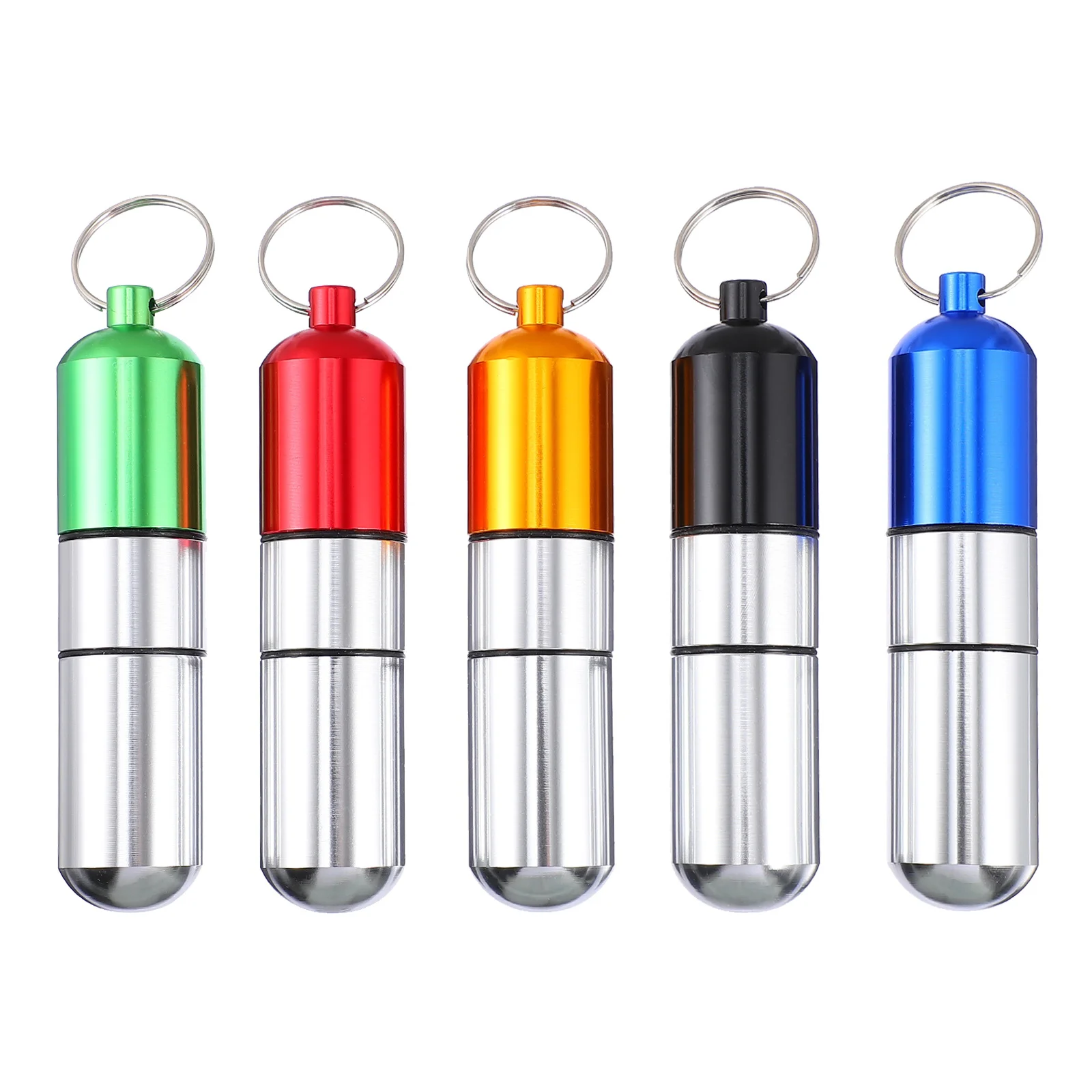 

5 Pcs Wallet Keychain Keychain Medicine Holder Chamber Pocket Container Trave Pocket Purse Box Tube Tiny Medicine