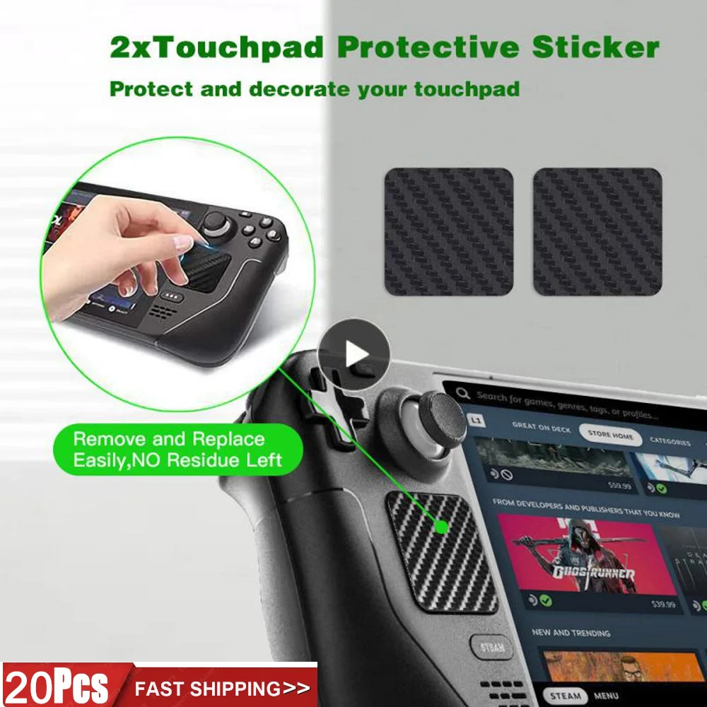 

Trackpad Button Sticker Host Protection Kit Scratch-resistant Fiber Texture Button Protection Stickers Pvc For Steam Deck Black