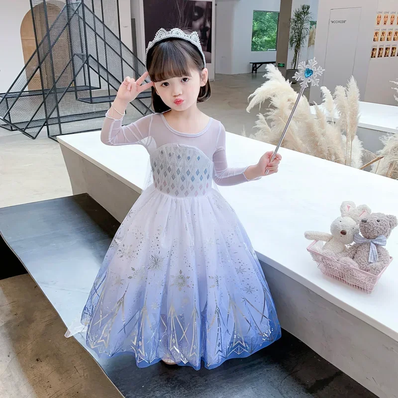 Костюм принцессы для девочек вечерние костюмы на Хэллоуин платье Эльзы парик