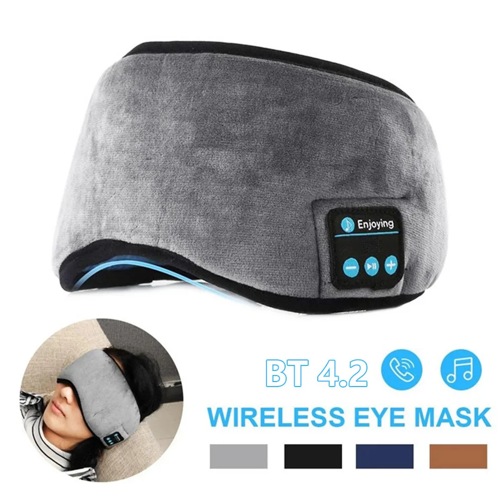 

Bluetooth Sleeping Headphones Sports Headband Thin Soft Elastic Comfortable Wireless Music Earphones Eye Mask for Side Sleeper