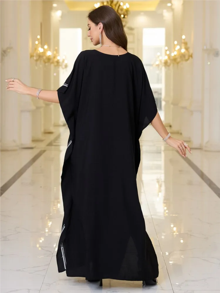 Платье макси с принтом 2025 года туника рукавами летучая мышь весна-лето пляжное