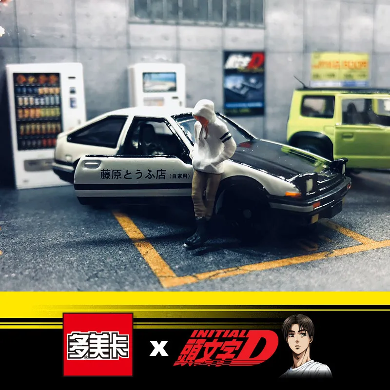 Фото Коллекционная модель автомобиля Takara Tomy Tomica Premium 486466 Initial D Toyota AE86 Trueno, масштаб 1/64, литая из сплава №1