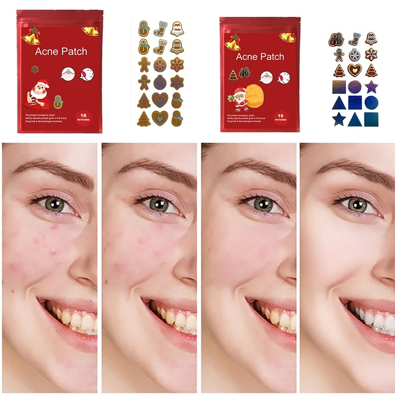 18/36 лазерные цветные рождественские патчи от прыщей невидимые наклейки для